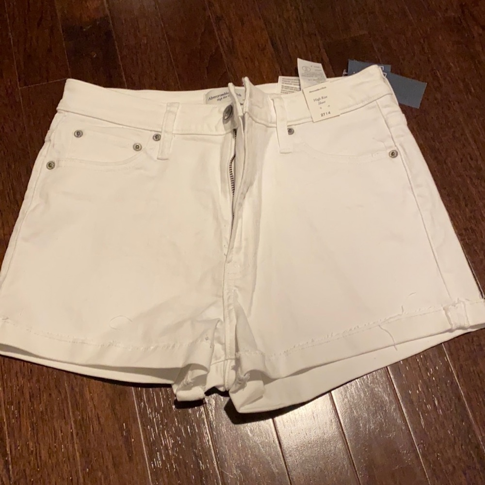 Abercrombie White Jean Shorts